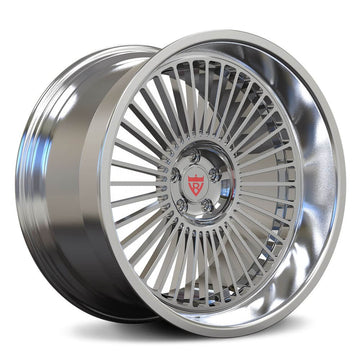 Custom Forged Monoblock Deep Lip Wheels for Trucks, SUVs, American Muscle Cars-RVRN Wheels RV-MH053 Chrome Rims